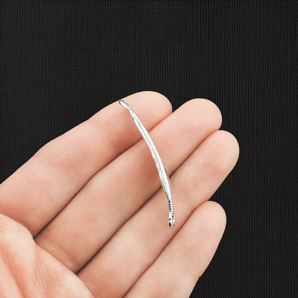 4 breloques de ton argent connecteur plume - SC3319