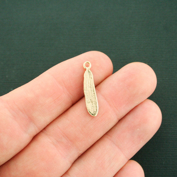 4 Feather Gold Tone Enamel Charms - E602