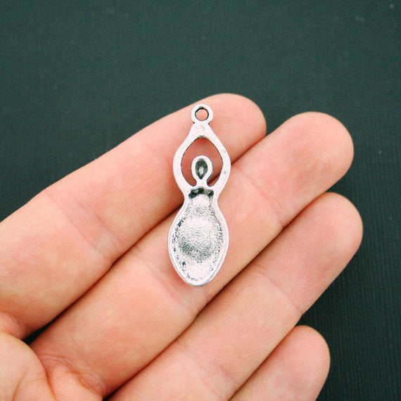 4 Fertility Goddess Antique Silver Tone Charms - SC5655