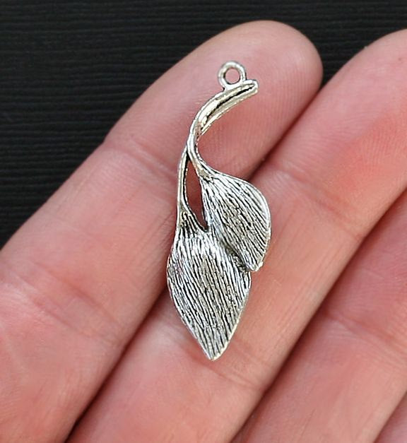 4 breloques de ton argent antique fleur - SC2619