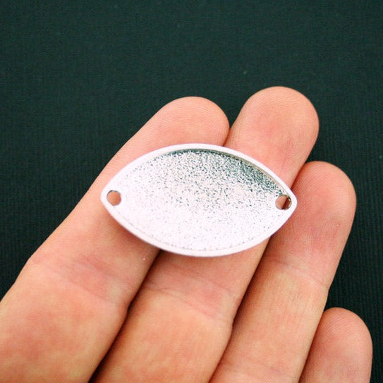 4 Football Connector Antique Silver Tone Charms - SC5664