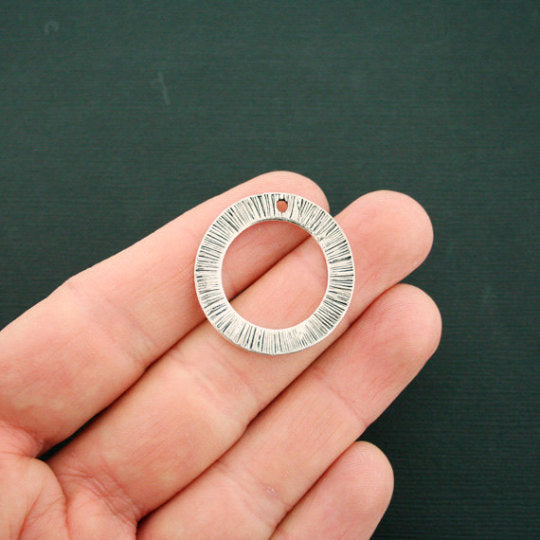 4 Forever in my Heart Antique Silver Tone Charms 2 Sided - SC5764