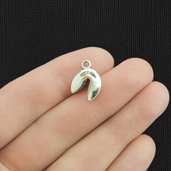 4 Fortune Cookie Antique Silver Tone Charms 3D - SC2815