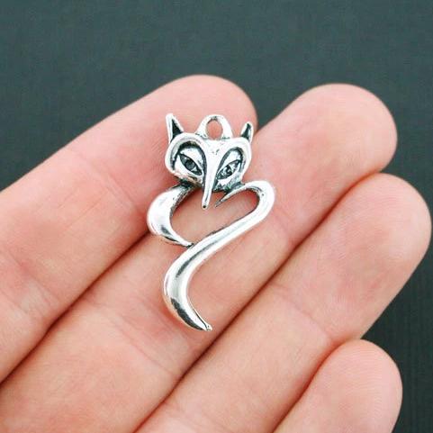 4 Fox Antique Silver Tone Charms - SC4950