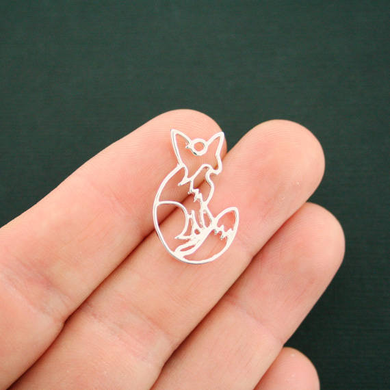 4 Fox Silver Tone Charms - SC7177