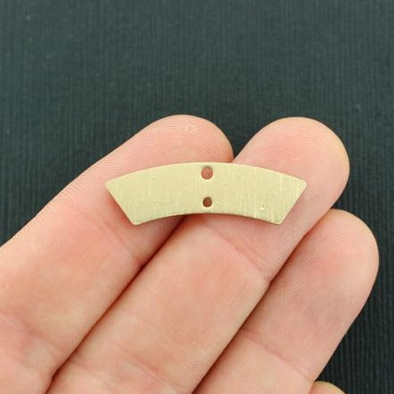 4 Geometric Connector Gold Tone Charms 2 Sided - FD712