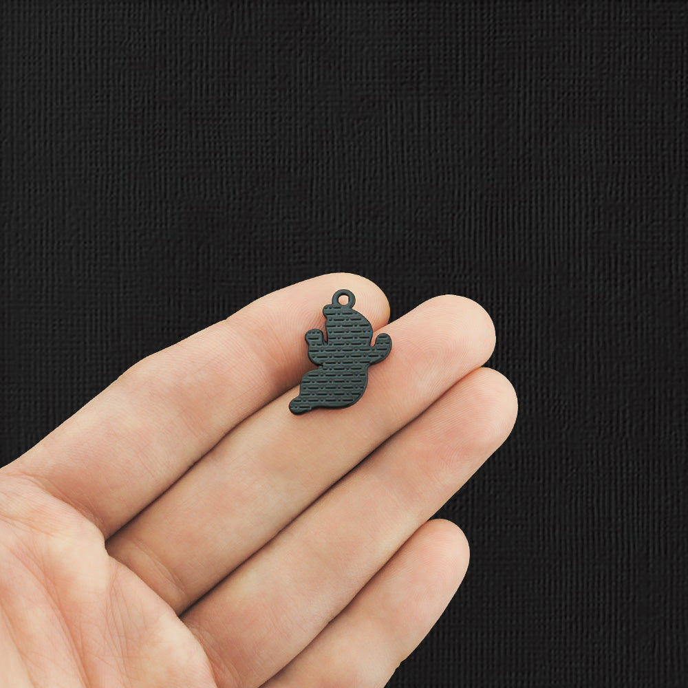 4 Ghost Black Enamel Charms - E1135