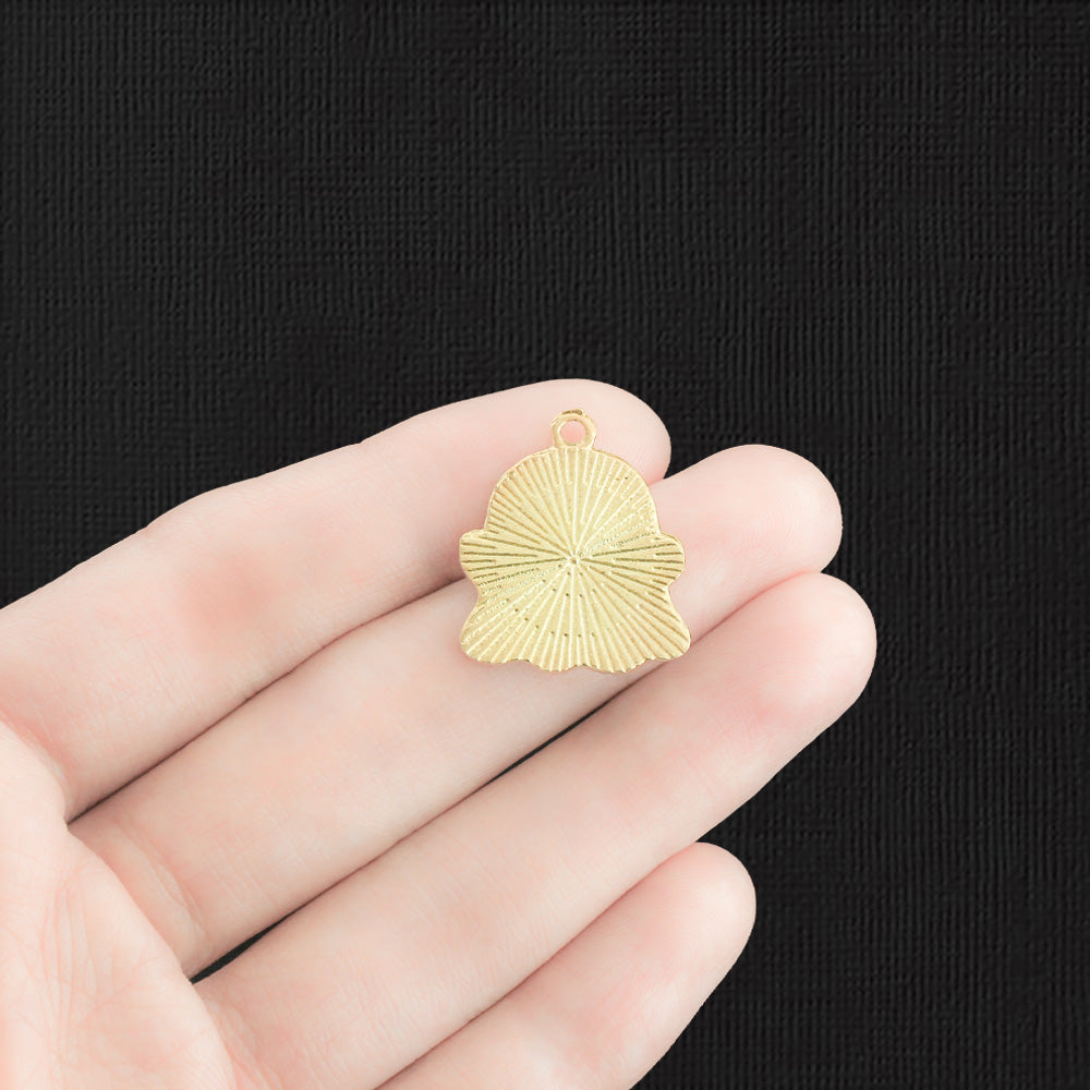 4 Ghost Gold Tone Enamel Charms - E1320