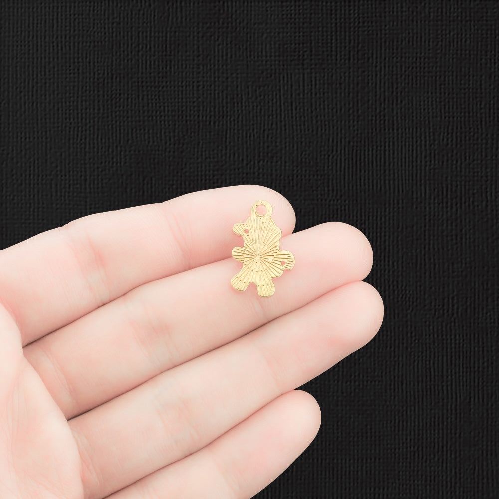 4 Gingerbread Man Gold Tone Enamel Charms - E1387