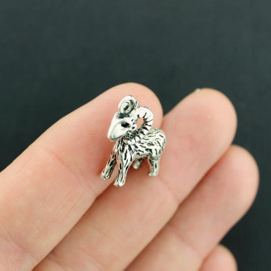 4 Goat Antique Silver Tone Charms 3D - SC2514