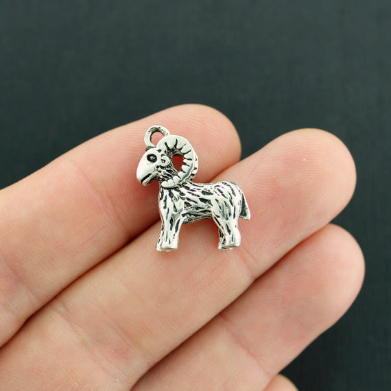 4 Goat Antique Silver Tone Charms 3D - SC2514