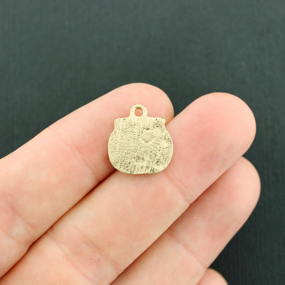 4 Goldfish Gold Tone Enamel Charms - E666