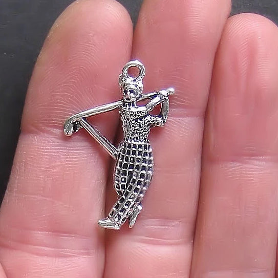 4 breloques de ton argent antique Golf - SC205