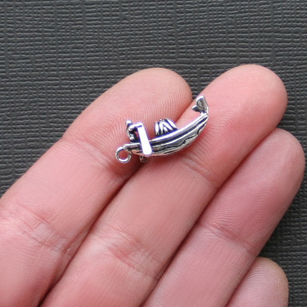 4 Gondola Antique Silver Tone Charms 3D - SC2185