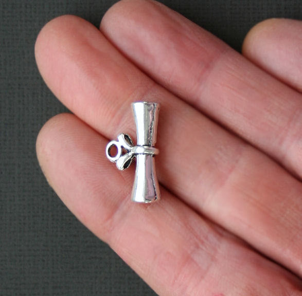 4 Graduate Diploma Antique Silver Tone Charms 3D - SC1911