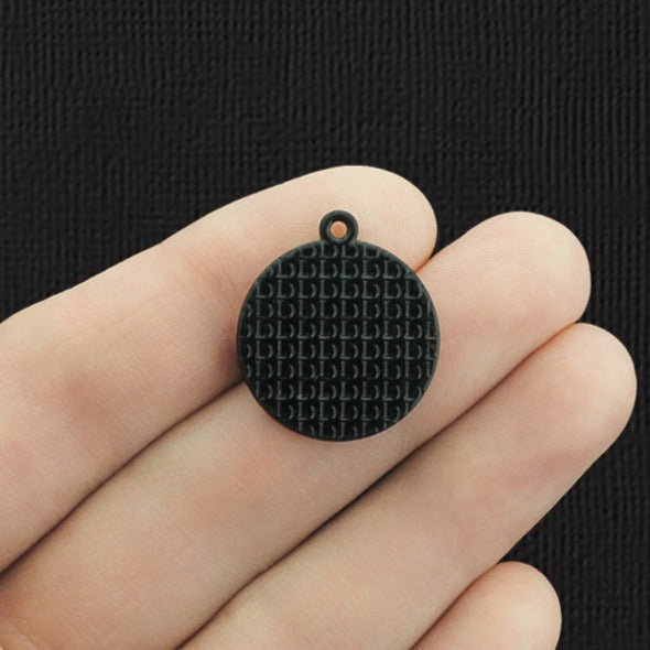 4 Halloween Mummy Black Enamel Charms - E1096