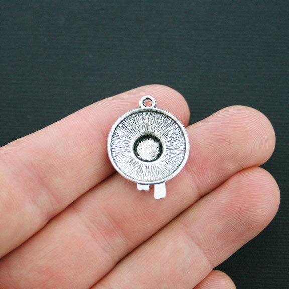 4 Hat Antique Silver Tone Charms - SC4298