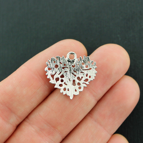 4 Heart Antique Silver Tone Charms - SC208