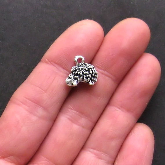 4 charmes de ton argent antique hérisson 3D - SC816