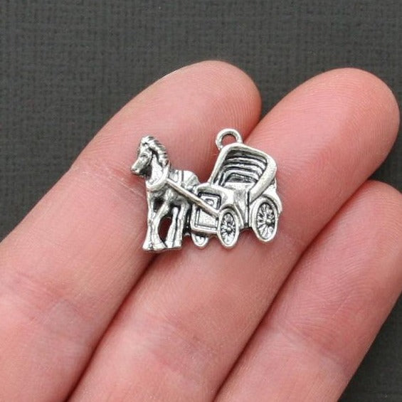 4 Horse Antique Silver Tone Charms - SC1725