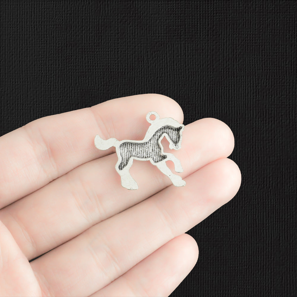 4 breloques argentées antiques de cheval - SC3506