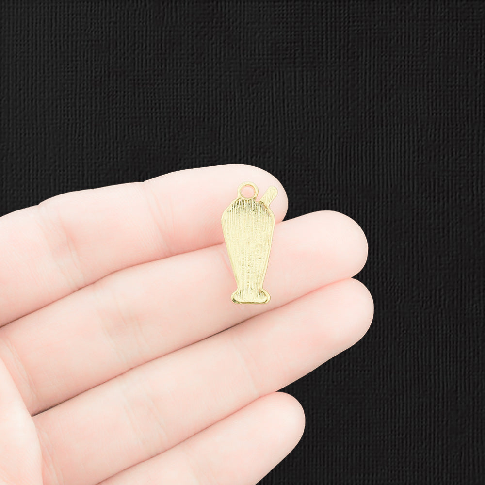 4 Ice Cream Gold Tone Enamel Charms - E1537