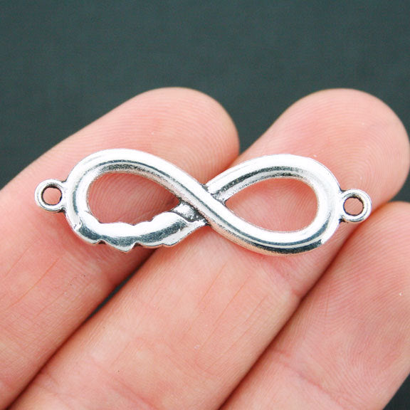 4 Infinity Love Connector Antique Silver Tone Charms - SC2296