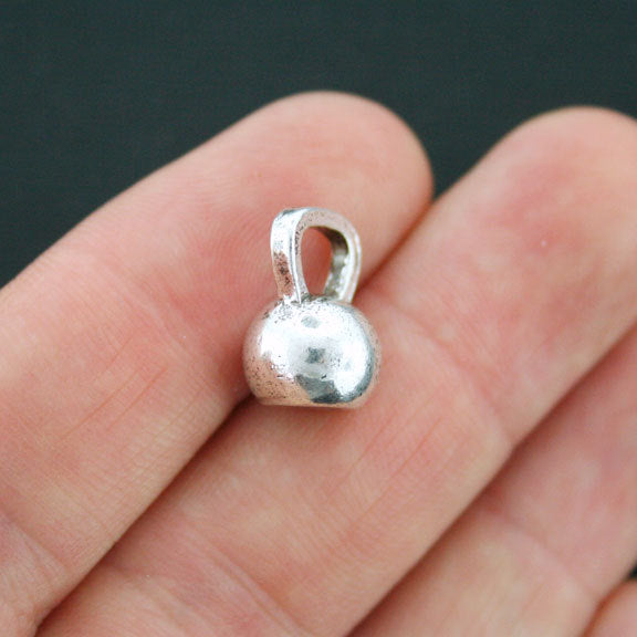 4 Kettlebell Antique Silver Tone Charms 3D - SC3908