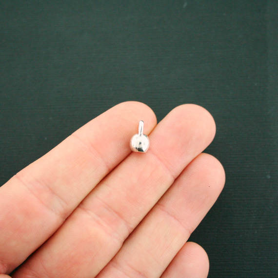 4 Kettlebell Antique Silver Tone Charms 3D - SC6186