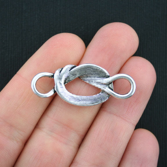 4 Knot Connector Antique Silver Tone Charms - SC3680