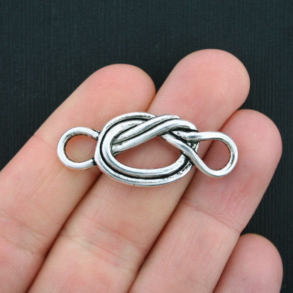 Connecteur à 4 nœuds, breloques argentées antiques - SC3680