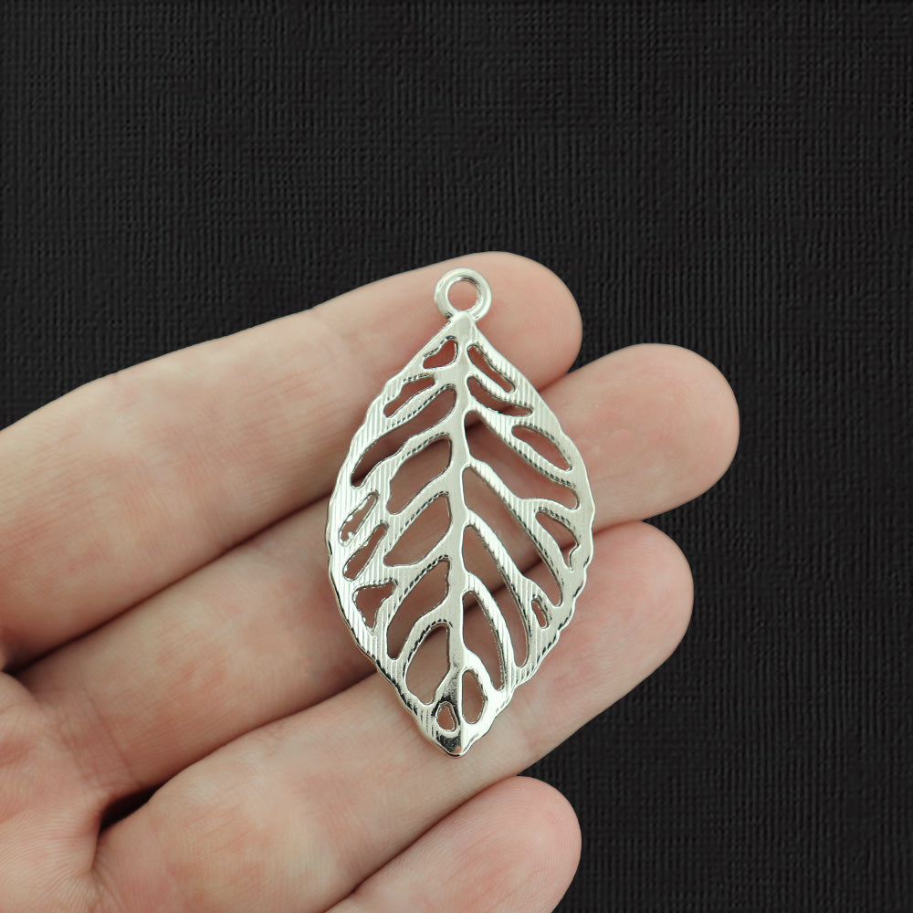 4 Leaf Silver Tone Charms 2 Sided - SC7824