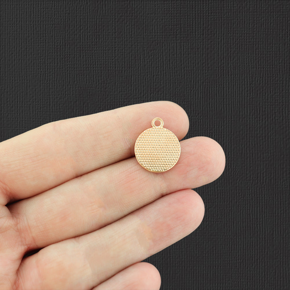 4 Lemon Slice Gold Tone Enamel Charms - E976