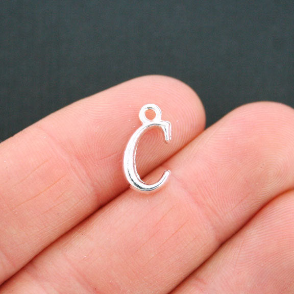 4 Letter C Antique Silver Tone Charms - SC5350