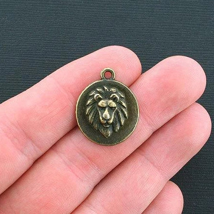 4 Lion Antique Bronze Tone Charms - BC1255