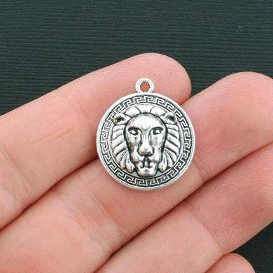 4 Lion Antique Silver Tone Charms - SC1279