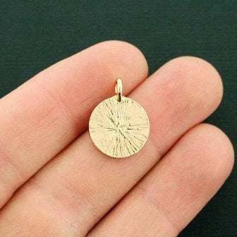 4 Lotus Antique Gold Tone Charms - GC1035