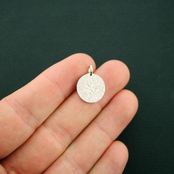 4 Lotus Antique Silver Tone Charms - SC6453