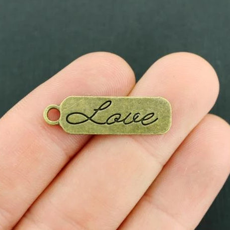 4 Love Antique Bronze Tone Charms - BC1619