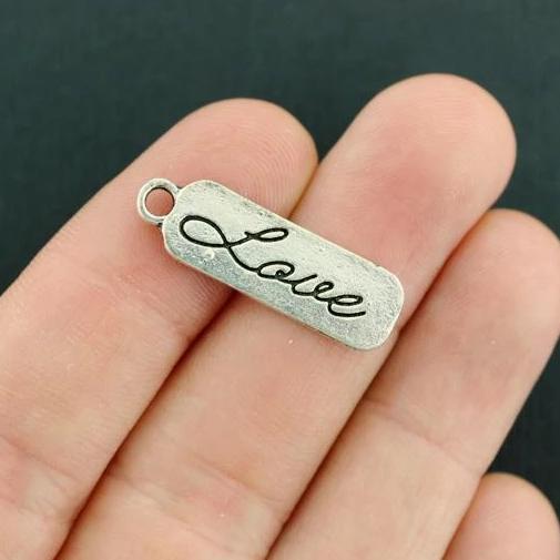 4 Love Antique Silver Tone Charms - SC6406