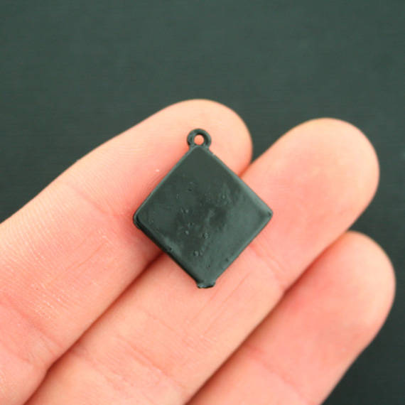 4 Makeup Palette Black Enamel Charms - E570