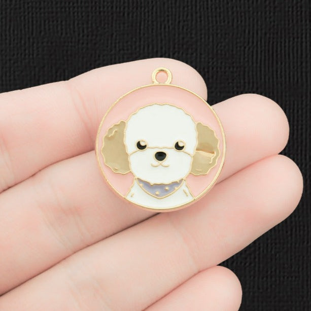 4 Maltese Gold Tone Enamel Charms - E1438