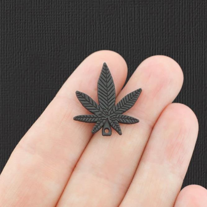 4 Marijuana Leaf Enamel Charms - E839