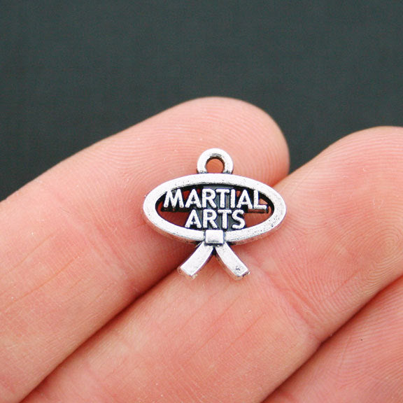4 Martial Arts Antique Silver Tone Charms - SC5409