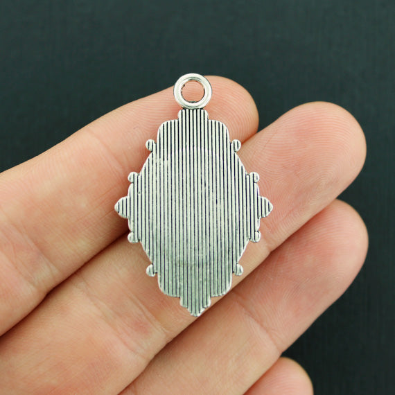 4 charms cabochons argentés antiques à l'échelle de la sirène - Z720