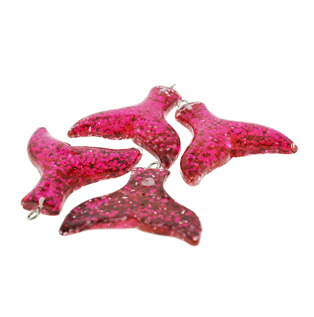 4 Mermaid Tail Resin Charms 3D - K214