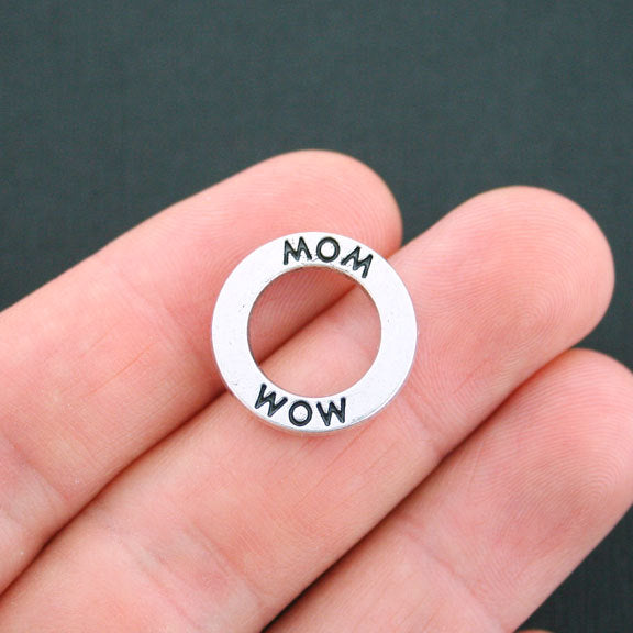 4 Mom Antique Silver Tone Charms 2 Sided - SC4925