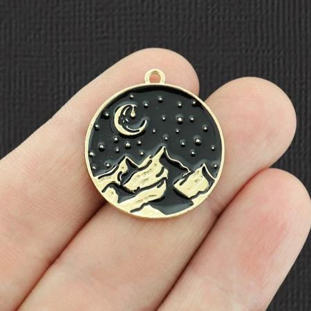 4 Mountains Gold Tone Enamel Charms - E898