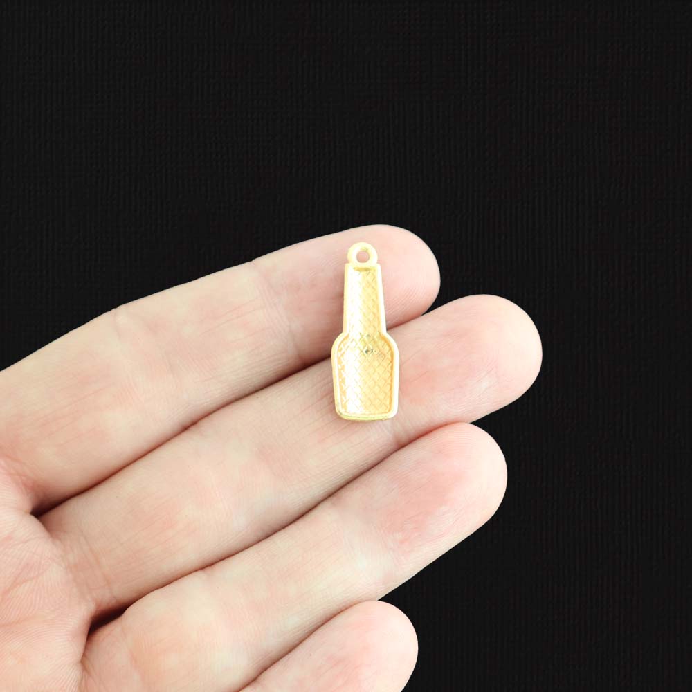 4 Nail Polish Gold Tone Enamel Charms - E215