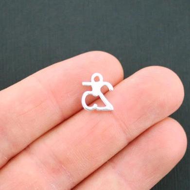 4 Number 25 Silver Tone Charms - SC4911
